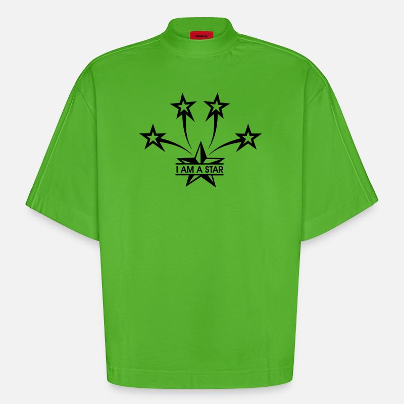 Ich bin ein Star - Heavyweight Oversized Organic Boxy T-Shirt Made in EU - Apple Neon