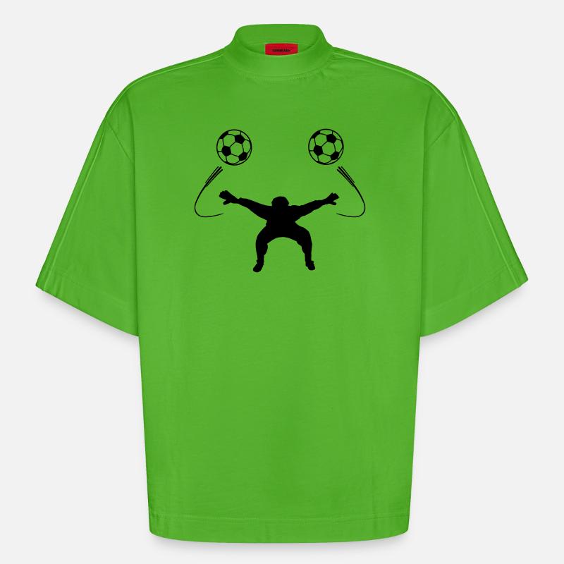 Torwart oder Torwartschattenfigur - Heavyweight Oversized Organic Boxy T-Shirt Made in EU - Apple Neon