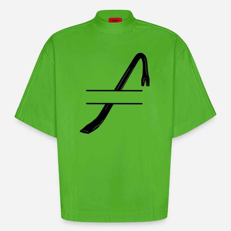 Einbruchslogo Brechstange oder Brechstange - Heavyweight Oversized Organic Boxy T-Shirt Made in EU - Apple Neon