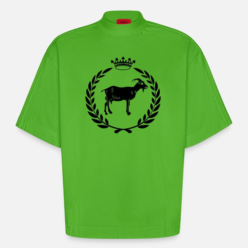 Bester Ziegen- oder Käse-Lorbeerkranz - Heavyweight Oversized Organic Boxy T-Shirt Made in EU - Apple Neon