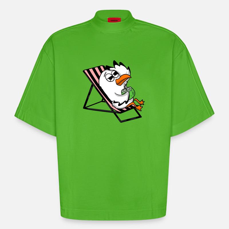 Möwe - Heavyweight Oversized Organic Boxy T-Shirt Made in EU - Apple Neon