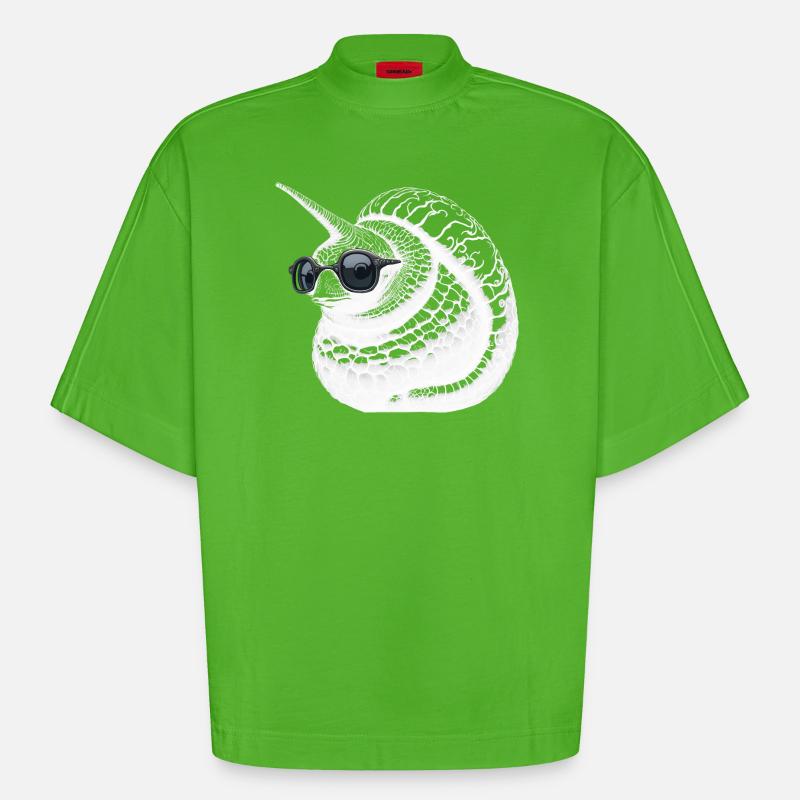 Coole EinhornSchnecke - Heavyweight Oversized Organic Boxy T-Shirt Made in EU - Apple Neon