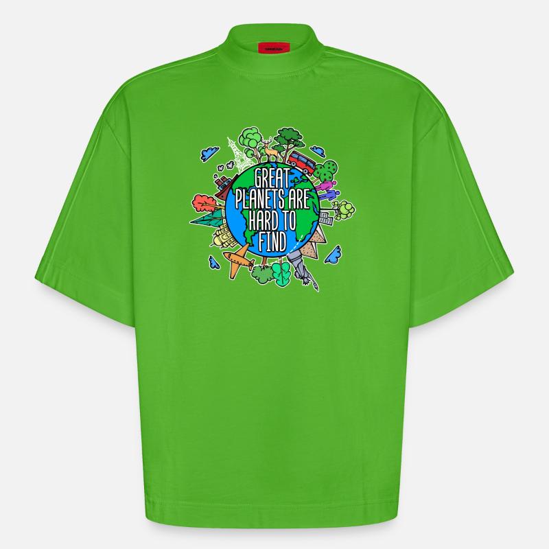 Umwelt Mutter Erde Umweltschutz Baum Naturschutz - Heavyweight Oversized Organic Boxy T-Shirt Made in EU - Apple Neon