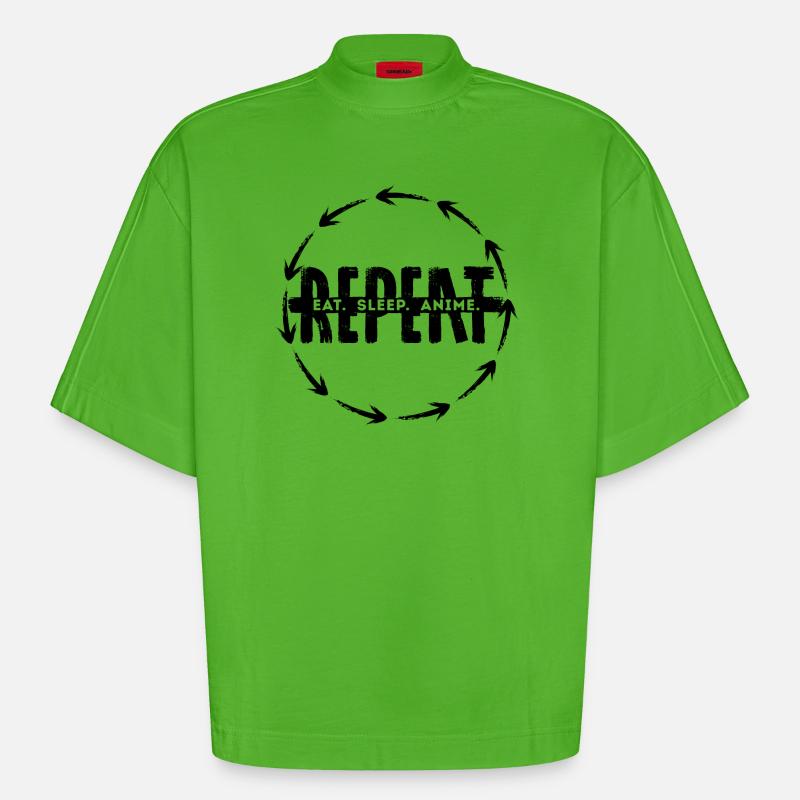 Déclaration d’anime Mangastyle Comic Animation Manga - T-shirt bio épais oversize Boxy fabriqué en UE - Apple Neon