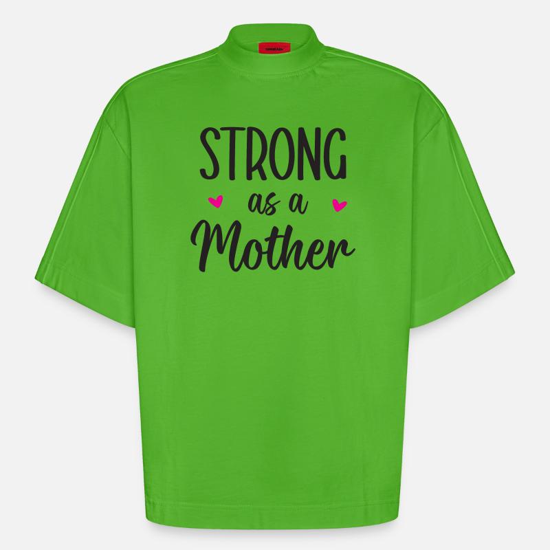 Stark wie eine Mutter - Heavyweight Oversized Organic Boxy T-Shirt Made in EU - Apple Neon