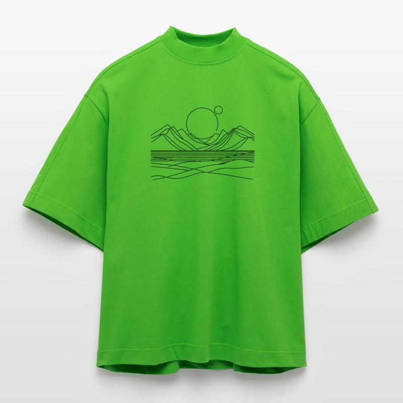 Lever du soleil T-shirt bio épais oversize Boxy fabriqué en UE