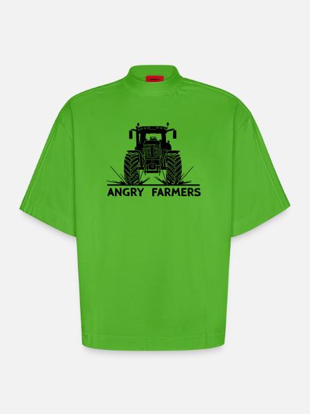 Traktor-Protest Wütende Bauern - Heavyweight Oversized Organic Boxy T-Shirt Made in EU - Apple Neon
