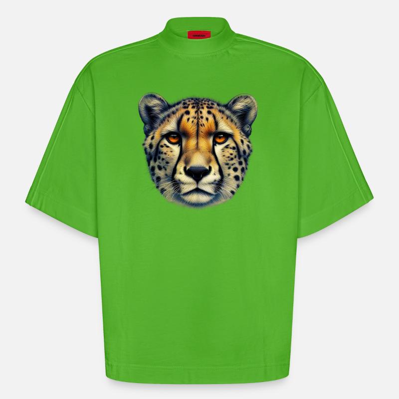 Guépard - T-shirt bio épais oversize Boxy fabriqué en UE - Apple Neon