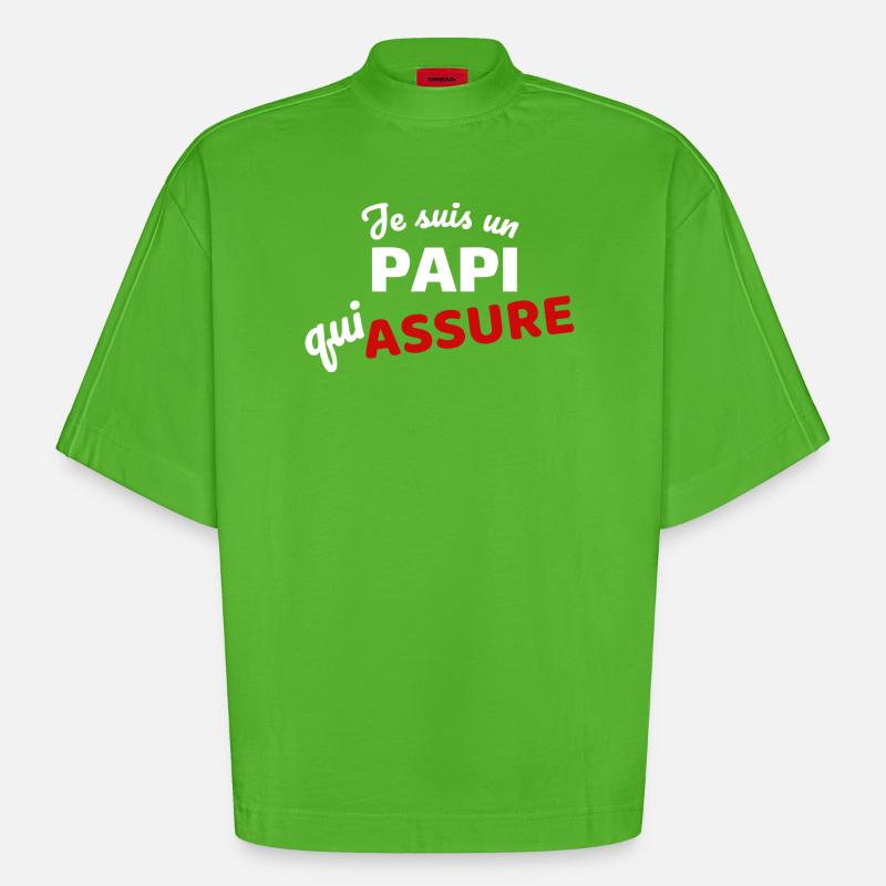 Expression affirmée de paternité - T-shirt bio épais oversize Boxy fabriqué en UE - Apple Neon