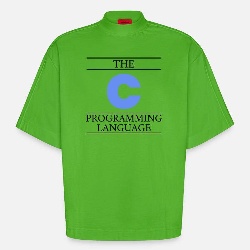 The C Programming Language - Heavyweight Oversized Organic Boxy T-Shirt Made in EU - Apple Neon