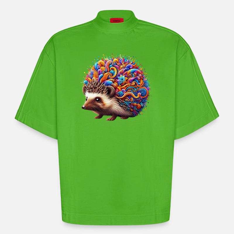 Igel - Heavyweight Oversized Organic Boxy T-Shirt Made in EU - Apple Neon
