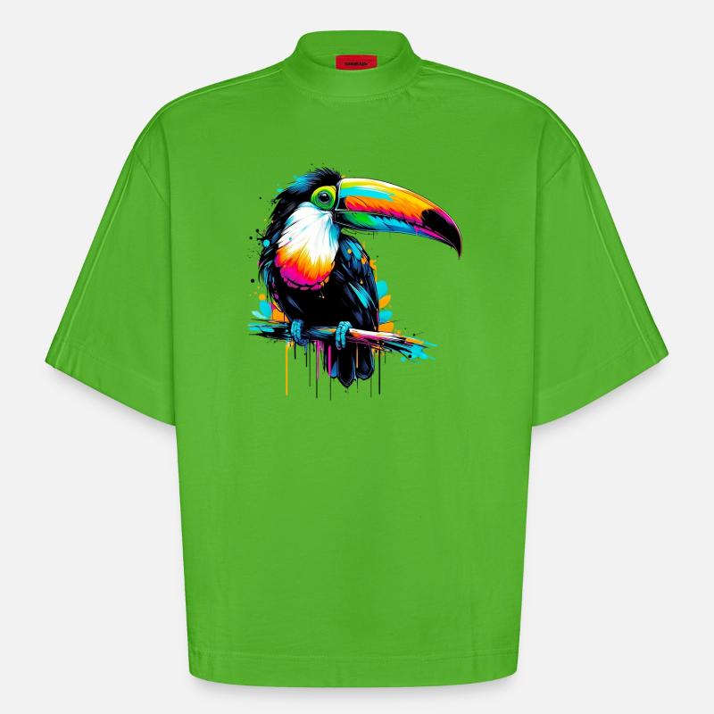 Tukan - Heavyweight Oversized Organic Boxy T-Shirt Made in EU - Apple Neon