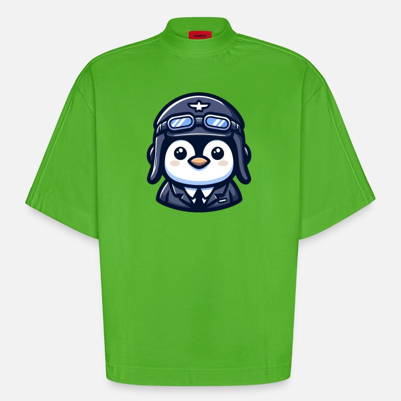 Flug der Eispiloten - Heavyweight Oversized Organic Boxy T-Shirt Made in EU - Apple Neon