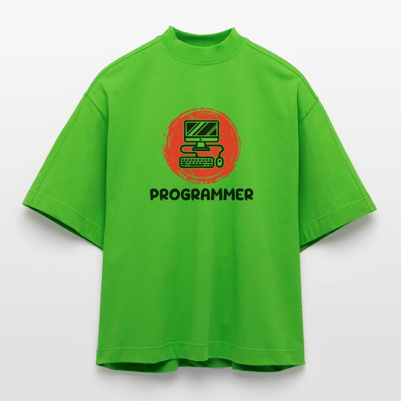 Développeur informatique Programmeur Code Scripting T-shirt bio épais oversize Boxy fabriqué en UE