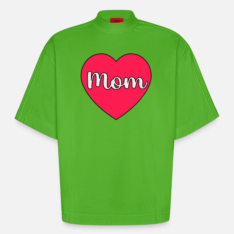 Mama Herz - Heavyweight Oversized Organic Boxy T-Shirt Made in EU - Apple Neon