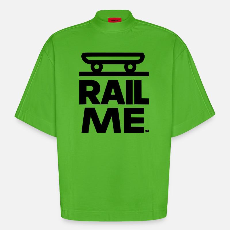 Rail - planche à roulettes - T-shirt bio épais oversize Boxy fabriqué en UE - Apple Neon