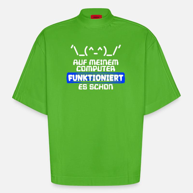 Computer Developer Software Developer Statement - Heavyweight Oversized Organic Boxy T-Shirt Made in EU - Apple Neon