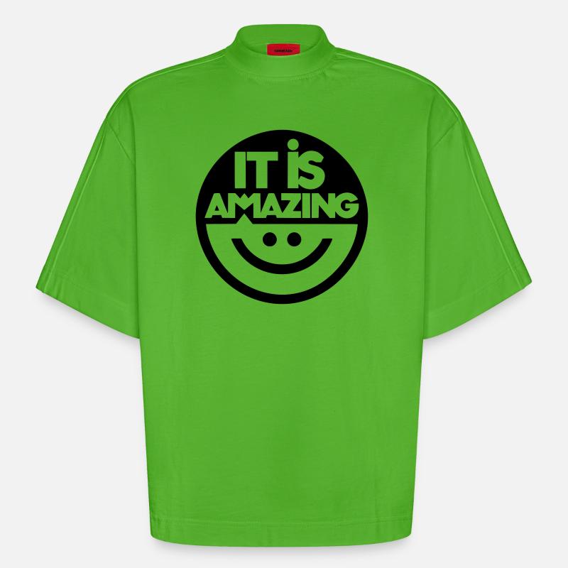 Verblüffend - Heavyweight Oversized Organic Boxy T-Shirt Made in EU - Apple Neon