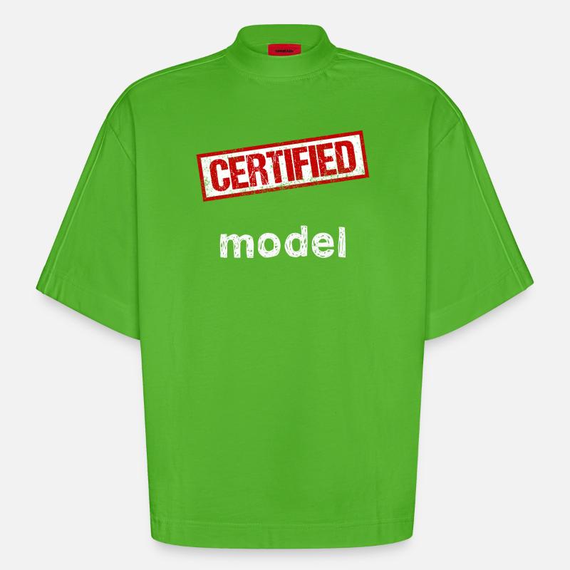 Modèle - T-shirt bio épais oversize Boxy fabriqué en UE - Apple Neon