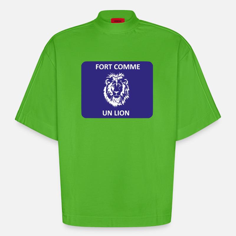 Stark wie ein Löwe - Heavyweight Oversized Organic Boxy T-Shirt Made in EU - Apple Neon