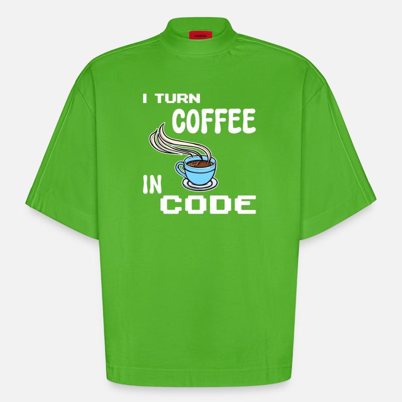 Developer Computerfreak Statement Programmierer - Heavyweight Oversized Organic Boxy T-Shirt Made in EU - Apple Neon