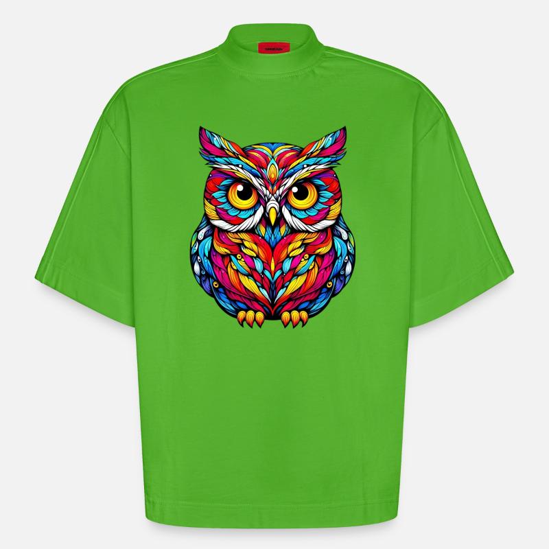 Eule - Heavyweight Oversized Organic Boxy T-Shirt Made in EU - Apple Neon