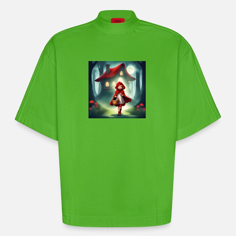 Rotkäppchen, ein wunderbares Märchen - Heavyweight Oversized Organic Boxy T-Shirt Made in EU - Apple Neon