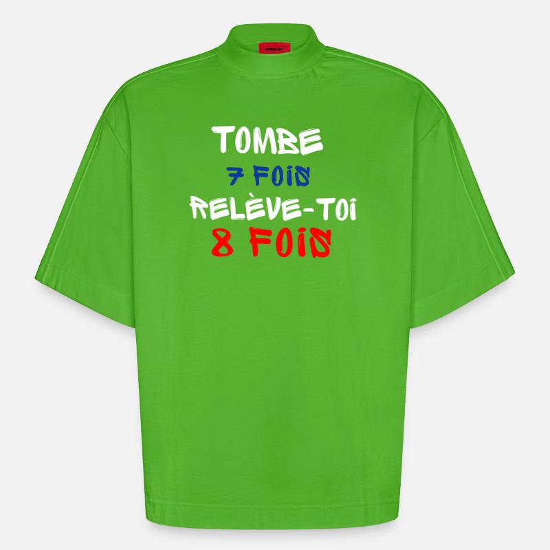 Témoignage d'Optimisme et de Résilience - T-shirt bio épais oversize Boxy fabriqué en UE - Apple Neon