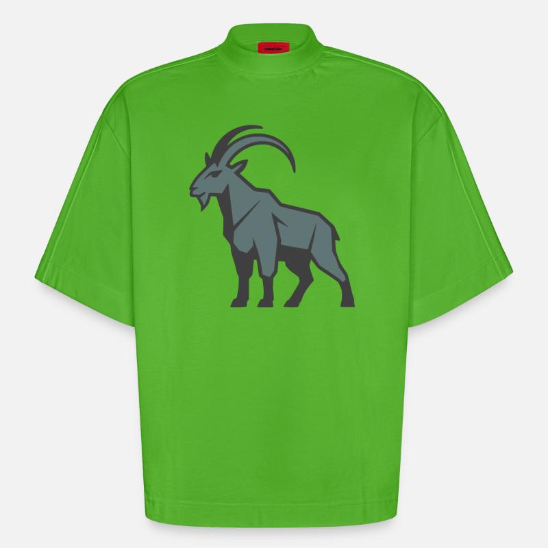 Bergziege - Heavyweight Oversized Organic Boxy T-Shirt Made in EU - Apple Neon
