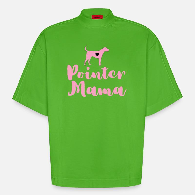 Deutsch Pointer Mama Pointer Mama - Heavyweight Oversized Organic Boxy T-Shirt Made in EU - Apple Neon