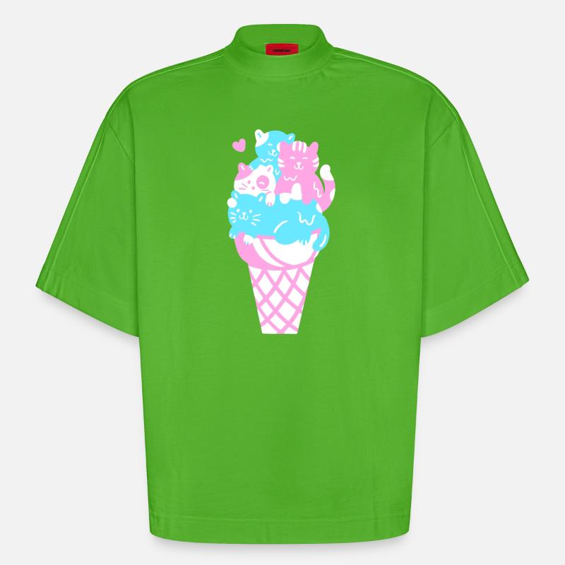 Eis Eiscreme - Heavyweight Oversized Organic Boxy T-Shirt Made in EU - Apple Neon