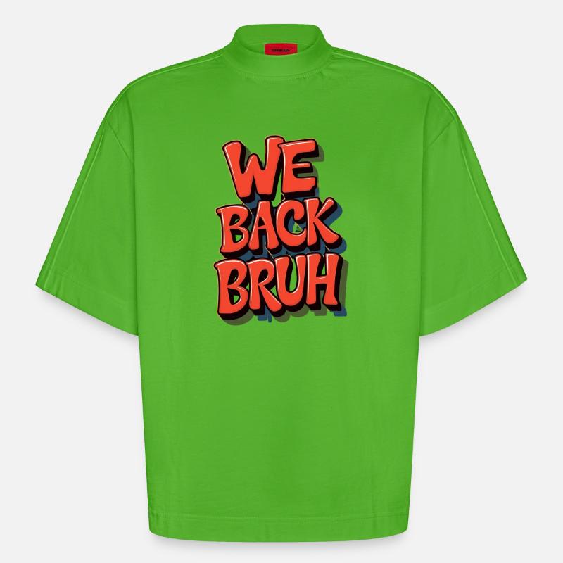 Conception de salutation rétro joyeuse - T-shirt bio épais oversize Boxy fabriqué en UE - Apple Neon