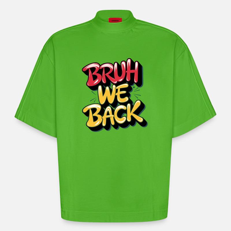Aussprache und Textdesign im Retro-Stil - Heavyweight Oversized Organic Boxy T-Shirt Made in EU - Apple Neon