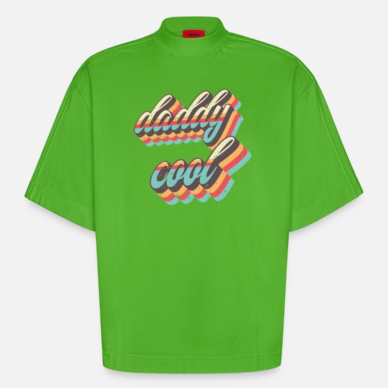Sangles rétro Daddy Cool - T-shirt bio épais oversize Boxy fabriqué en UE - Apple Neon