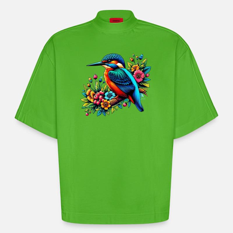 Eisvogel - Heavyweight Oversized Organic Boxy T-Shirt Made in EU - Apple Neon