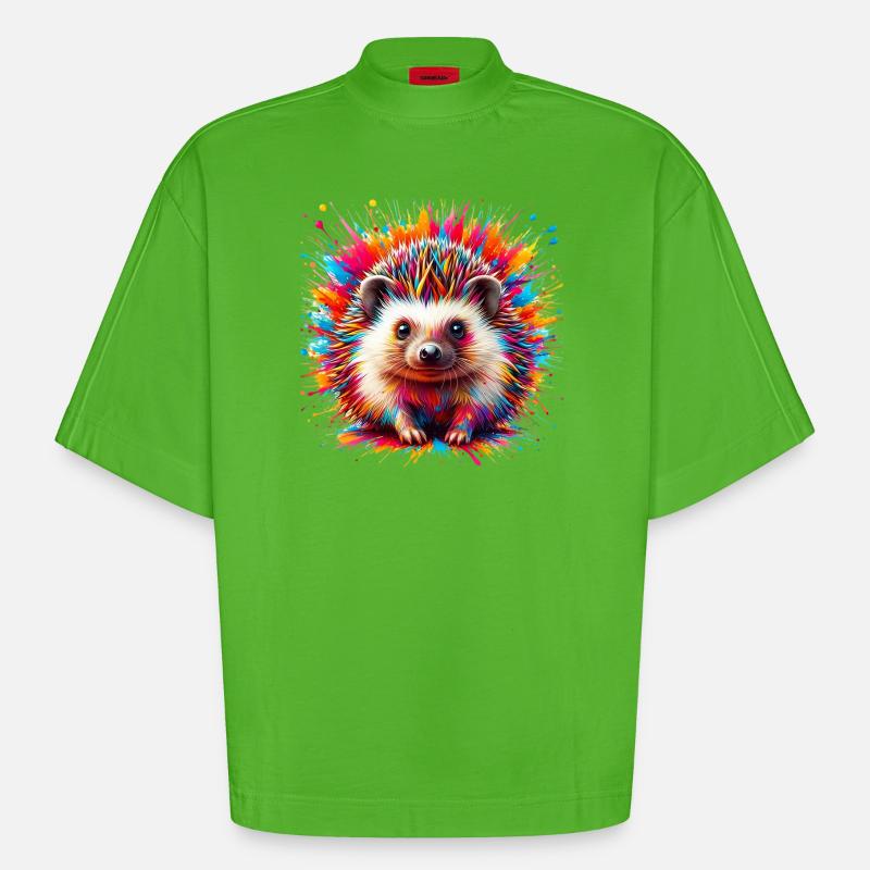 Igel - Heavyweight Oversized Organic Boxy T-Shirt Made in EU - Apple Neon