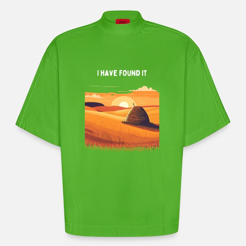 Needle in a haystack - Heavyweight Oversized Organic Boxy T-Shirt Made in EU - Apple Neon
