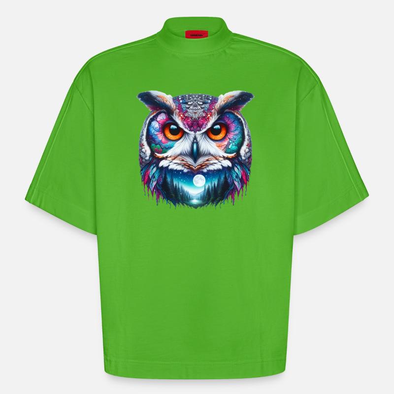 Eule - Heavyweight Oversized Organic Boxy T-Shirt Made in EU - Apple Neon