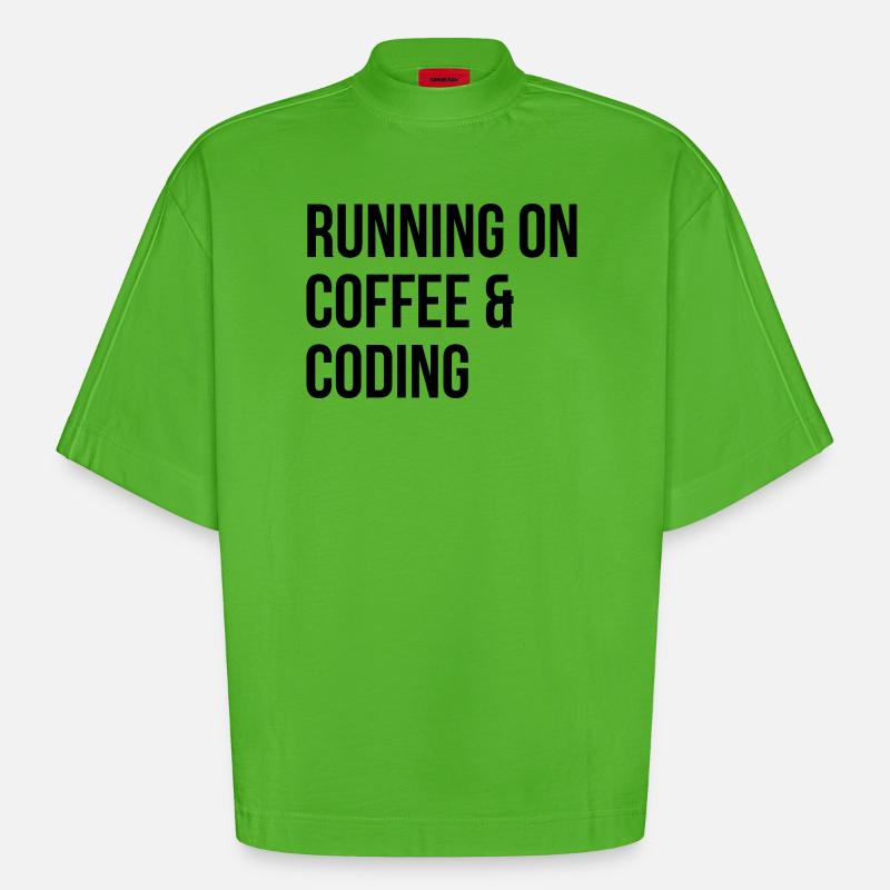 Codierung Codierung Codierung - Heavyweight Oversized Organic Boxy T-Shirt Made in EU - Apple Neon