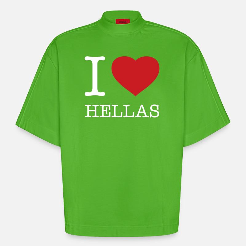 J’ADORE HELLAS Grèce - T-shirt bio épais oversize Boxy fabriqué en UE - Apple Neon