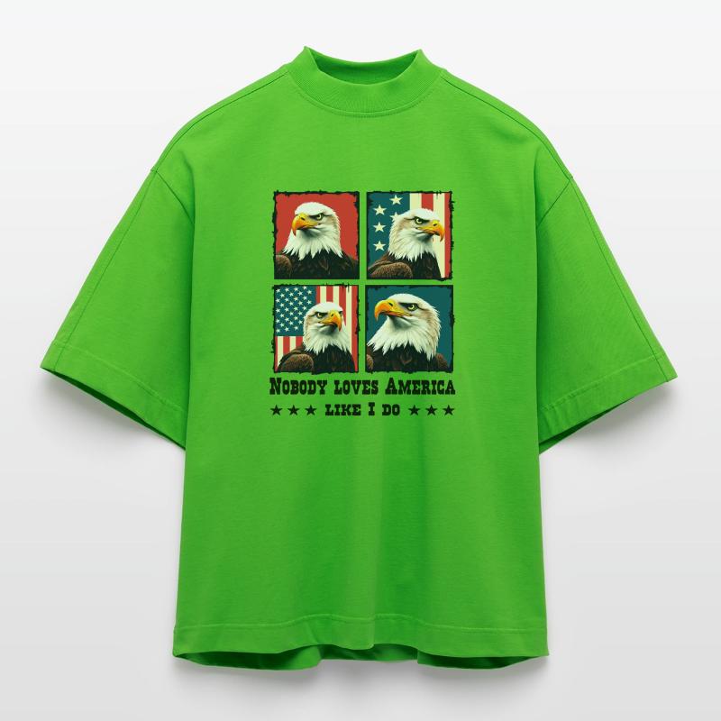 Bald eagle Heavyweight Oversized Organic Boxy T-Shirt Made in EU