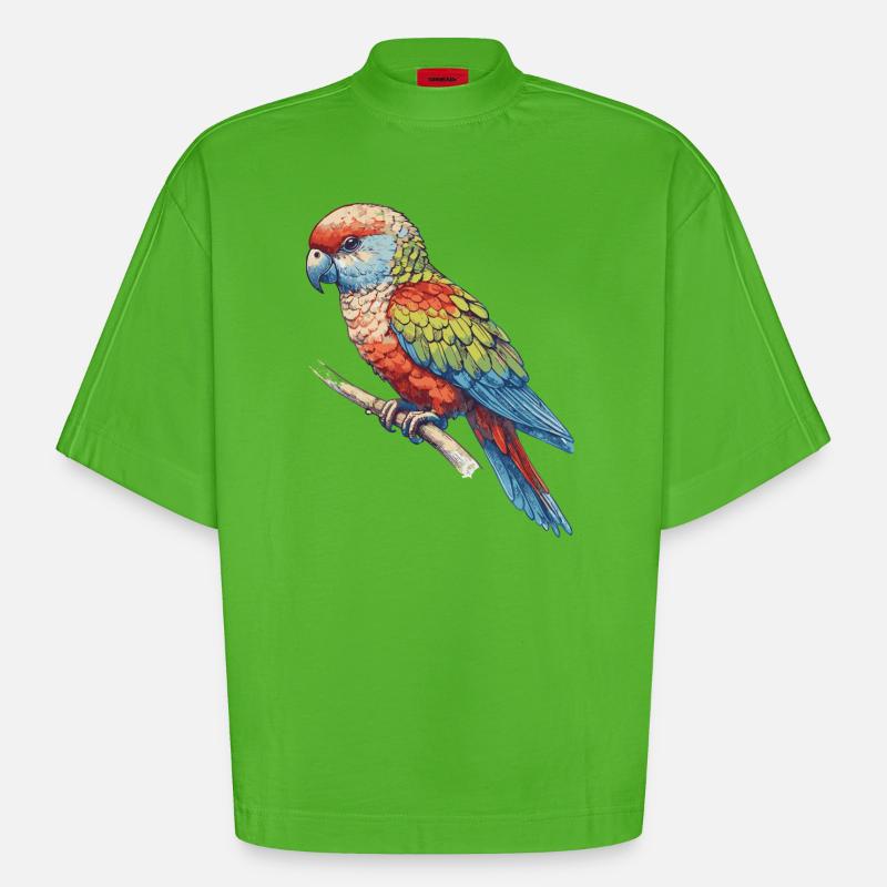 Perroquet - T-shirt bio épais oversize Boxy fabriqué en UE - Apple Neon