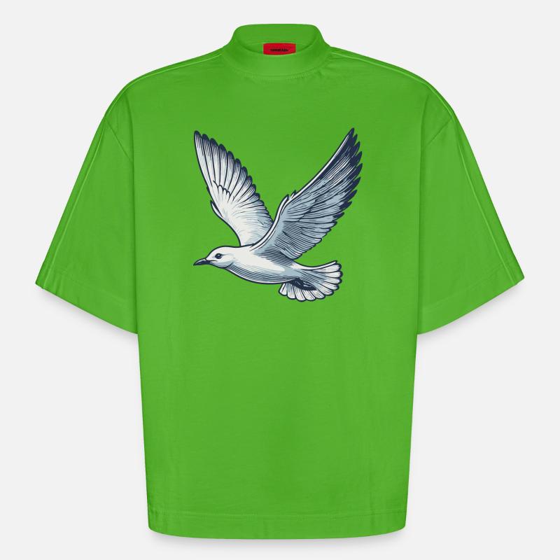 Möwe - Heavyweight Oversized Organic Boxy T-Shirt Made in EU - Apple Neon