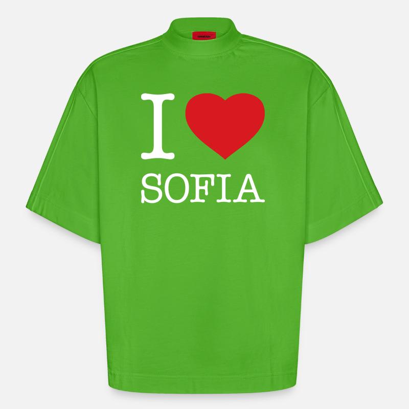 J’ADORE SOFIA - T-shirt bio épais oversize Boxy fabriqué en UE - Apple Neon