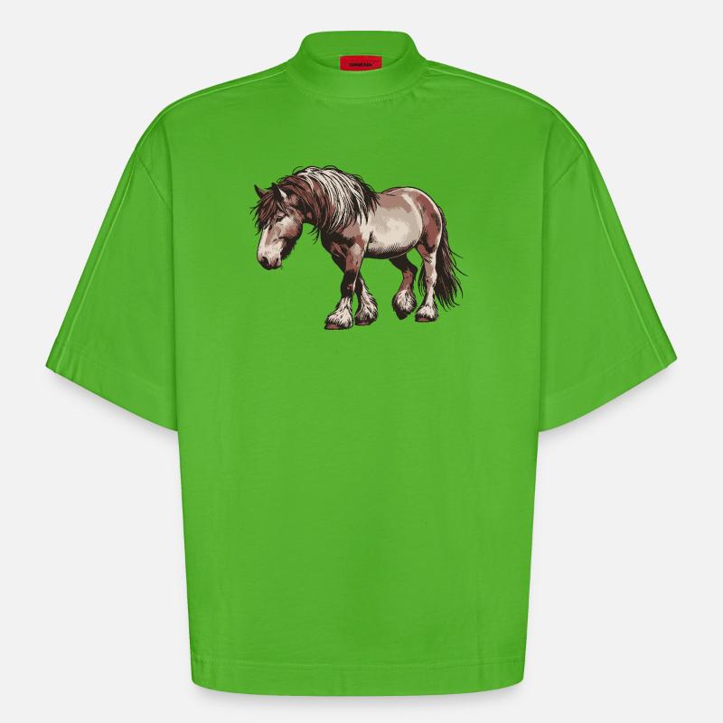 Trottez votre propre chemin - T-shirt bio épais oversize Boxy fabriqué en UE - Apple Neon