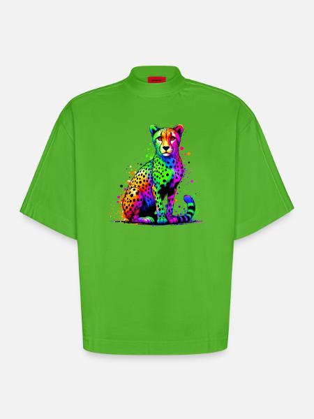 Gepard - Heavyweight Oversized Organic Boxy T-Shirt Made in EU - Apple Neon