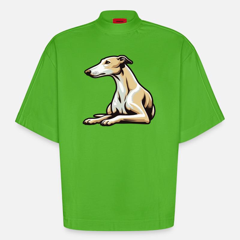 Lévrier - T-shirt bio épais oversize Boxy fabriqué en UE - Apple Neon
