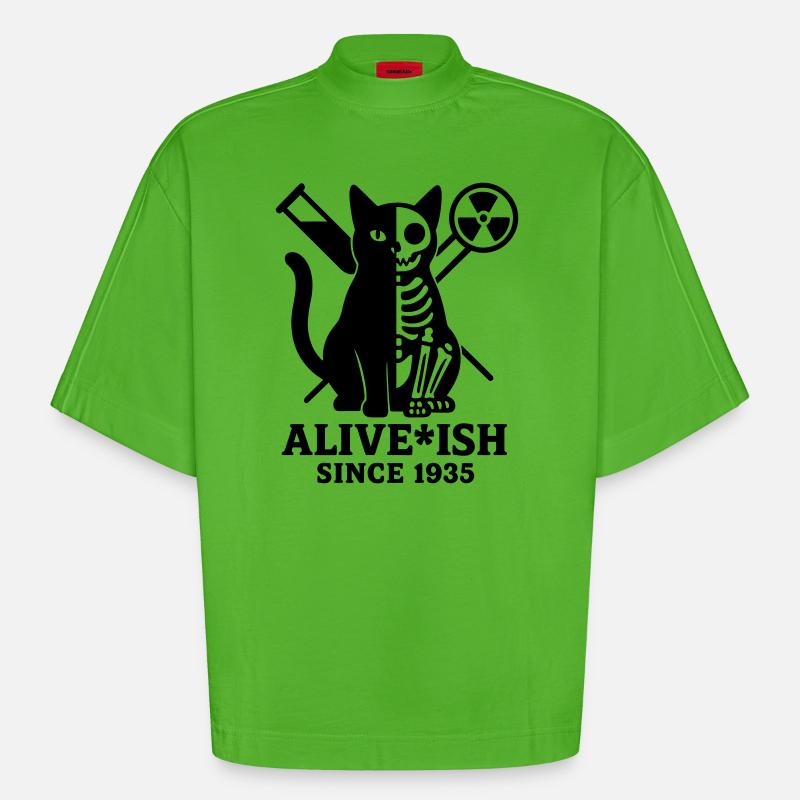 Schrödingers kat - Heavyweight oversized organic boxy T-shirt made in EU - Apple Neon