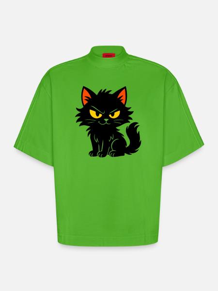 Chaton doux - T-shirt bio épais oversize Boxy fabriqué en UE - Apple Neon