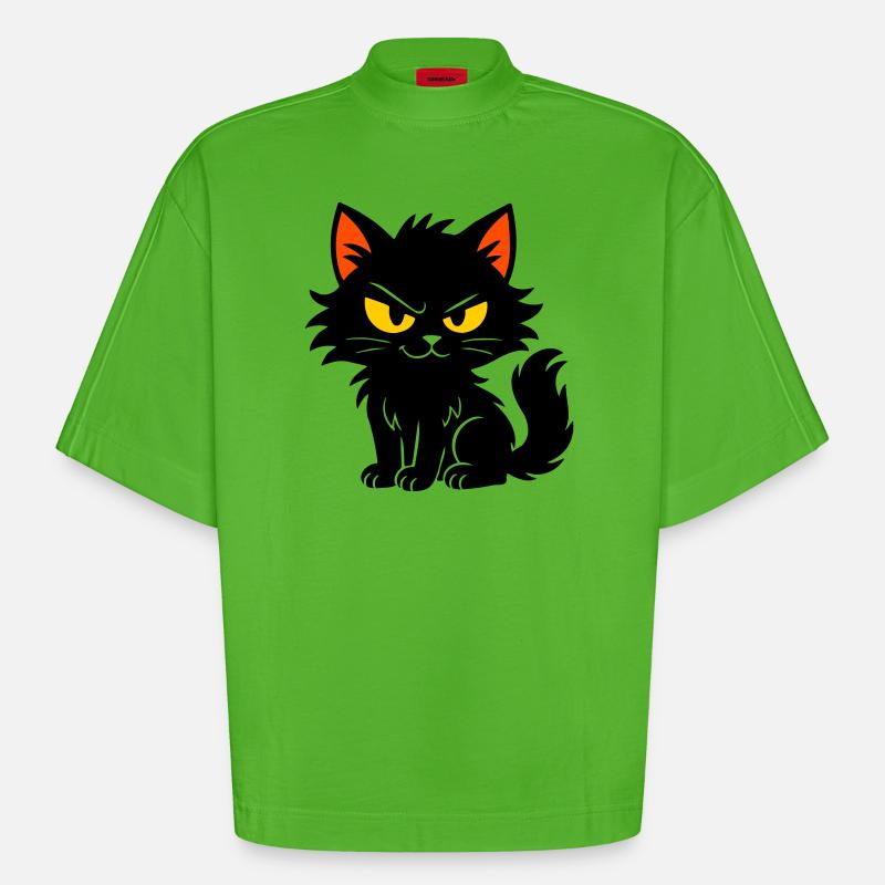 Süßes Kätzchen - Heavyweight Oversized Organic Boxy T-Shirt Made in EU - Apple Neon